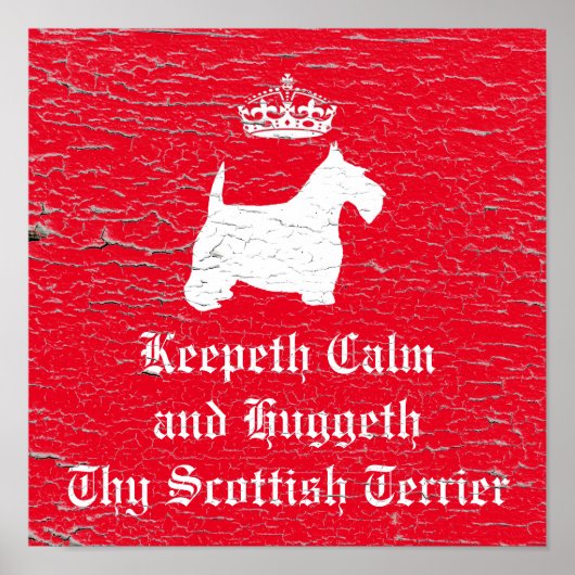 Keepeth Calm Scotish Terrierパーソナライズ ポスター (正面)