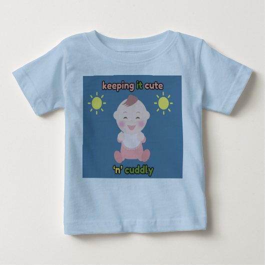 Keeping It Cute 'n' Cuddly Baby Blue T-shirt ベビーTシャツ (正面)
