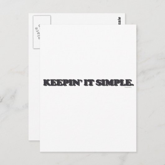 Keepin'Itシンプル ポストカード (正面/裏面)