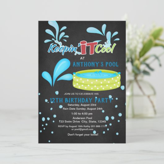 Keep'nそれカッコいいのプールを囲んでのパーティの誕生日 招待状 (スタンド正面)