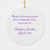 Keepsakを結婚するオーナメントのデキセドリン錠の黒の渦巻 セラミックオーナメント (裏面)