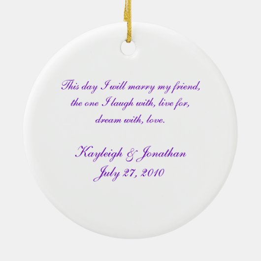 Keepsakを結婚するオーナメントのデキセドリン錠の黒の渦巻 セラミックオーナメント (裏面)