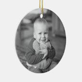 Keepsakeの初めてのクリスマス写真の緑 セラミックオーナメント (右)