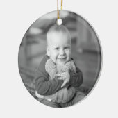 Keepsakeの初めてのクリスマス写真の緑 セラミックオーナメント (左)