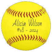 Keepsakeソフトボパーソナライズされたール ソフトボール (裏面)