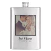 Keepsakeパーソナライズされたの写結婚真とモノグラム フラスク (正面)