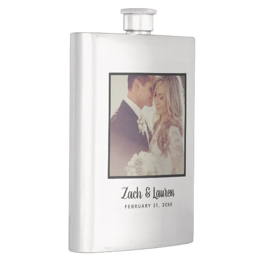 Keepsakeパーソナライズされたの写結婚真とモノグラム フラスク (右)