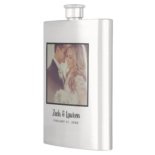 Keepsakeパーソナライズされたの写結婚真とモノグラム フラスク (左)