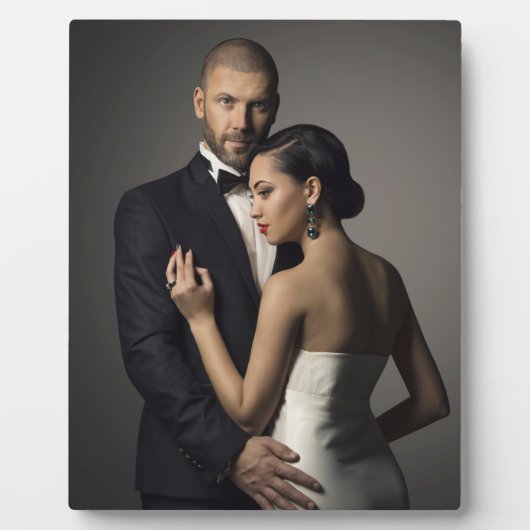 Keepsakeパーソナライズされたの結婚婚約写真 フォトプラーク (正面)