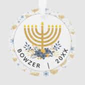 Keepsakeベビーまたはペット初のハヌカー写真 オーナメント (裏面)