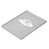 Keepsake妊娠ジャーナル灰色モダン象 ノートブック (左側)