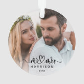 Keepsake書道2枚の写真初めてのクリスマス オーナメント (裏面)