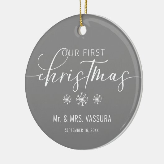 Keepsake私たちの初めてのクリスマス写真 セラミックオーナメント (左)