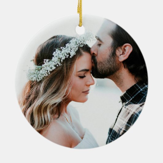 Keepsake私たちの初めてのクリスマス写真 セラミックオーナメント (裏面)