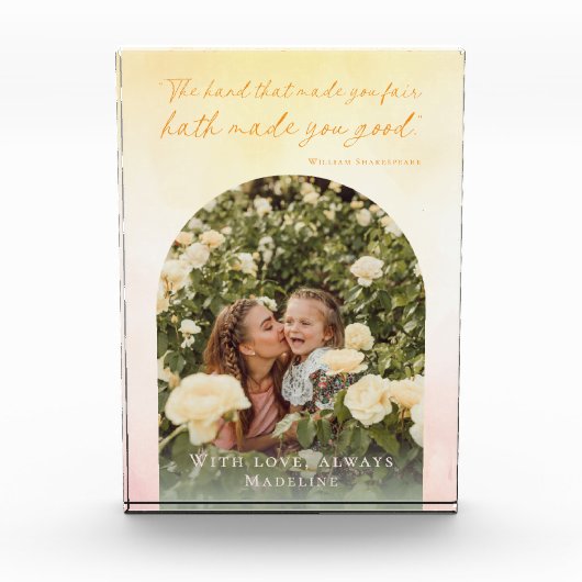 Keepsake誕生日エレガントアーチウォーターのカラー引用文 フォトブロック (正面)