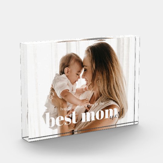 Keepsake エレガント Mom Ever最高の Photo Block フォトブロック (左)