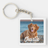 Keepsake パーソナライズされた Dog Lover 2フォトペット キーホルダー (正面)