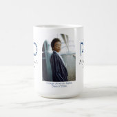 Keepsake モダン Blue Photo PhD卒業 コーヒーマグカップ (中央)