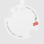 Keepsake モダン Red Mittensフォトアクリル オーナメント (正面)