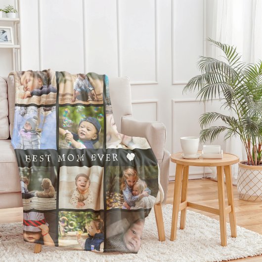 Keepsake 最高の Mom Ever Photo Collage Mothers Day フリースブランケット