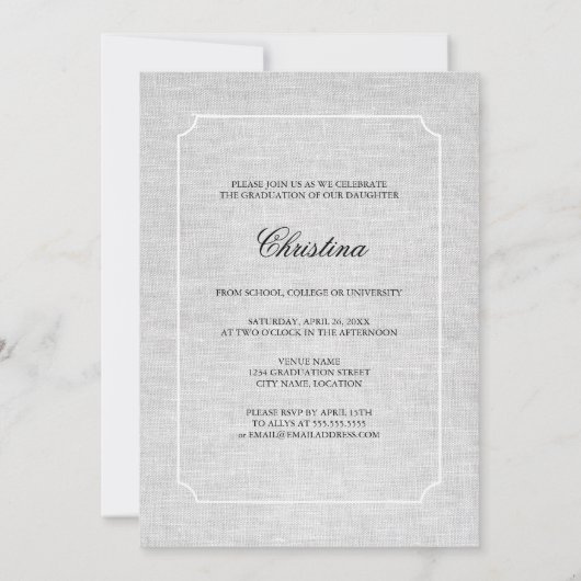 Keepsake 3 Photo Black Ribbon卒業 招待状 (裏面)