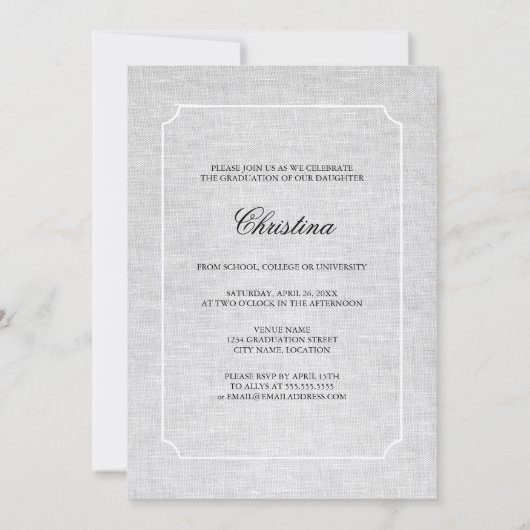 Keepsake 3 Photo White Ribbon卒業 招待状 (裏面)