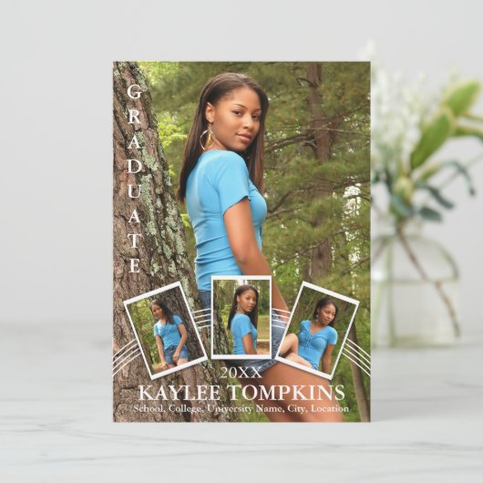 Keepsake 4 Photo モダン Gradation 招待状 (スタンド正面)