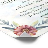 Keepsake Baby Girlフットプリント誕生証明書 ポスター (角)