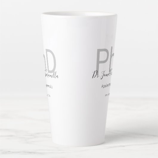 Keepsake Black Gray Name PhD Gradation カフェラテマグ (正面)