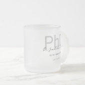 Keepsake Black Gray Name PhD Gradation フロストグラスマグカップ (正面右)