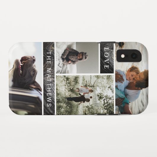 Keepsake Black Marble カスタム4 Photo Collage Case-Mate iPhoneケース (裏面(横))