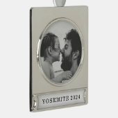 Keepsake Christmas Family Photo シルバープレートバナーオーナメント (右)