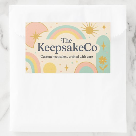 Keepsake Co.のロゴ 長方形シール (バッグ)