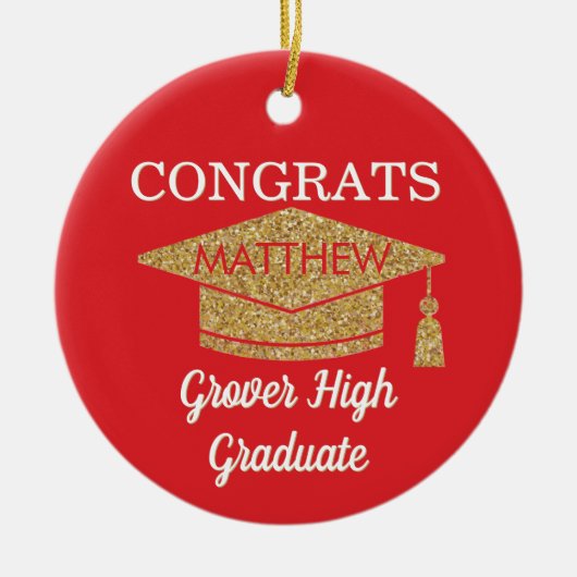 Keepsake! Congrats Any Graduate Ceramic Ornament セラミックオーナメント (正面)
