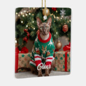 Keepsake Cornish Rex Cat Christmas Personalized  セラミックオーナメント (右)