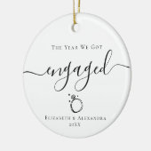 Keepsake Couple Names Year we got engaged  セラミックオーナメント (左)
