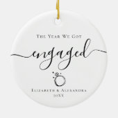Keepsake Couple Names Year we got engaged  セラミックオーナメント (裏面)