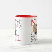 Keepsake Couples Photo Festive Colorful First Noel マグカップ (中央)
