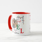 Keepsake Couples Photo Festive Colorful First Noel マグカップ (正面左)