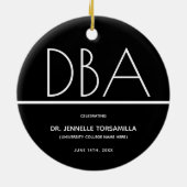Keepsake DBA学位の卒業 セラミックオーナメント (裏面)