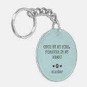 Keepsake Dog悔やみや弔慰ことわざペット写真 キーホルダー (正面左)