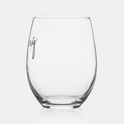 Keepsake Favorタイポグラフィ結婚ズ ステムなしワイングラス (左)