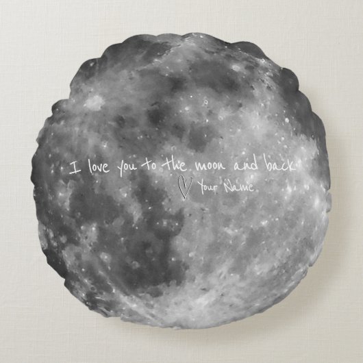 Keepsake I Love You to the Moon Personal Message ラウンドクッション (正面)