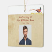 Keepsake Memorial Photo Invite Pheasant Bird Art セラミックオーナメント (左)