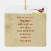 Keepsake Memorial Photo Invite Pheasant Bird Art セラミックオーナメント (裏面)