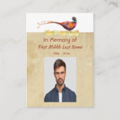 Keepsake Memorial Photo Invite Pheasant Bird Art 名刺 (正面)