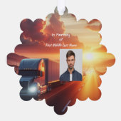 Keepsake Memorial Semi-Truck Tractor-trailer オーナメントカード (裏面)