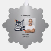 Keepsake Memorial Semi-Truck Tractor-trailer オーナメントカード (正面)