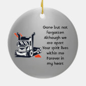 Keepsake Memorial Semi-Truck Tractor-trailer セラミックオーナメント (裏面)