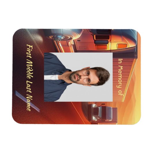 Keepsake Memorial SemiTruck Tractor-trailer マグネット (横)